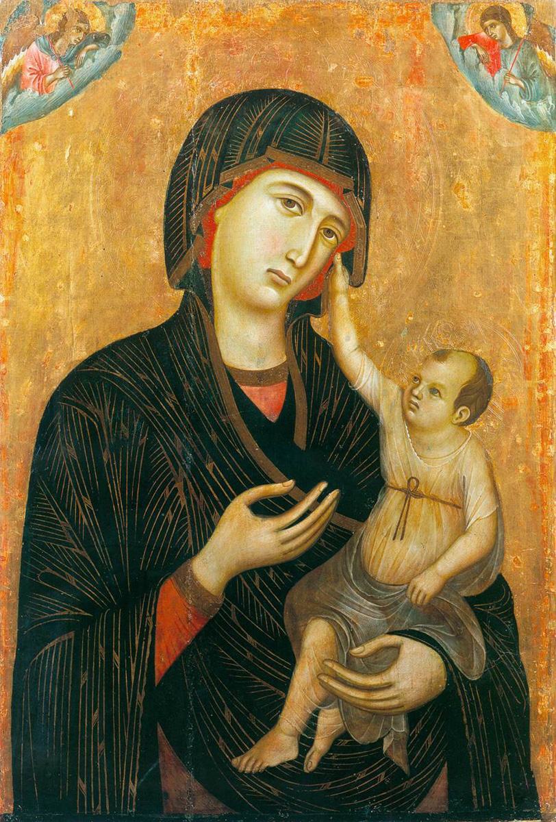 madonna with child and two angels